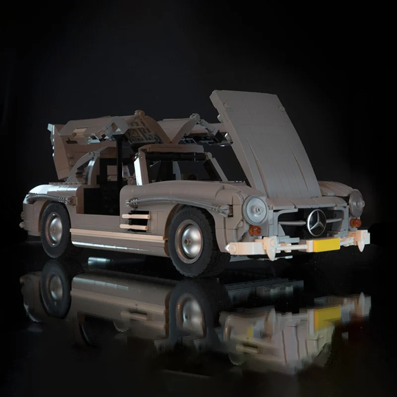 1452 Uds Mercedeser-Benzer 300SL Gullwing Coupe 1955 MOC coche deportivo clásico con puertas de ala de gaviota bloques de construcción educativos regalo