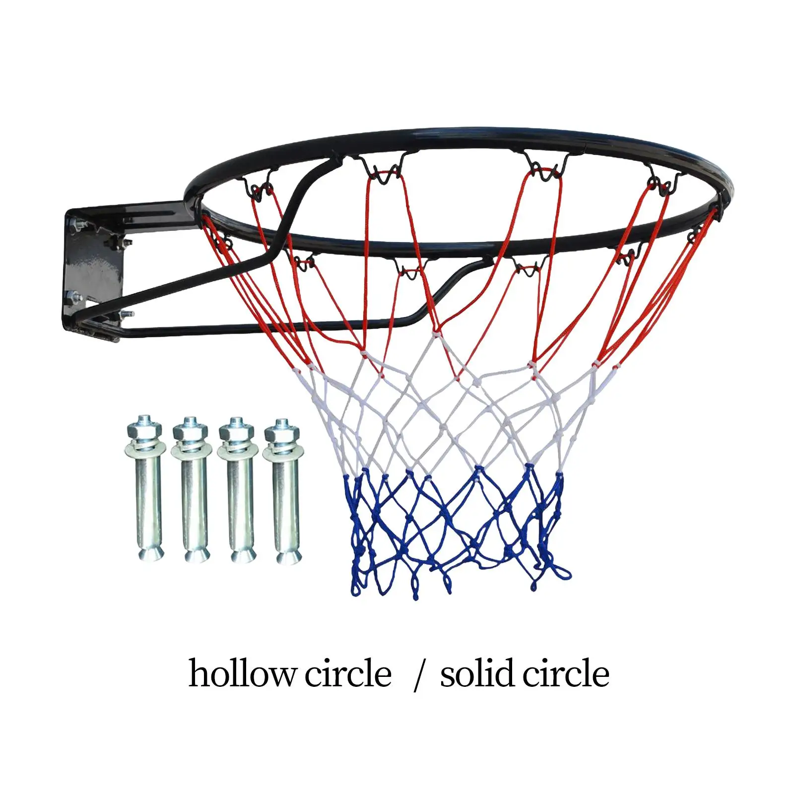 Basketball Rim 17.7Inches Hanging Basketball Hoop with Net for Indoor Outdoor Sports Game Home Backyard Community Playing Court