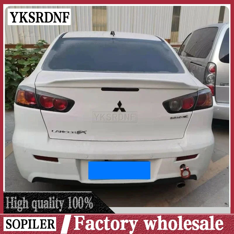 For Mitsubishi LANCER EVO 2010-2014 ABS Spoiler Primer Color Car Tail Wing Decoration Rear Trunk Spoilers Wings For LANCER EVO