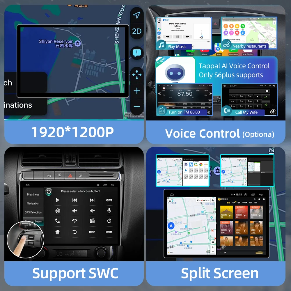 Autoradio CarPlay sans fil Android 13, 11.5 pouces, pour Ford Fi.C. (1995-2001), Focus MK1 (1998-2004), limitation de voiture