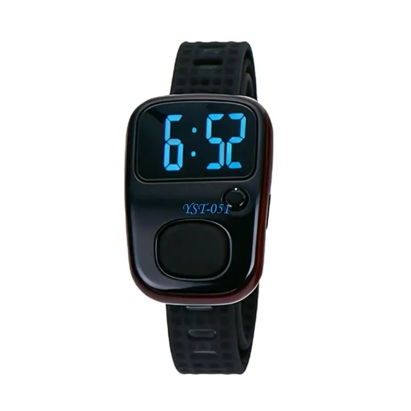 E15A Multifunction Rechargeable Digital Counter Screen LED Timer Silicone Finger Strap Comfort Fit Various Applications
