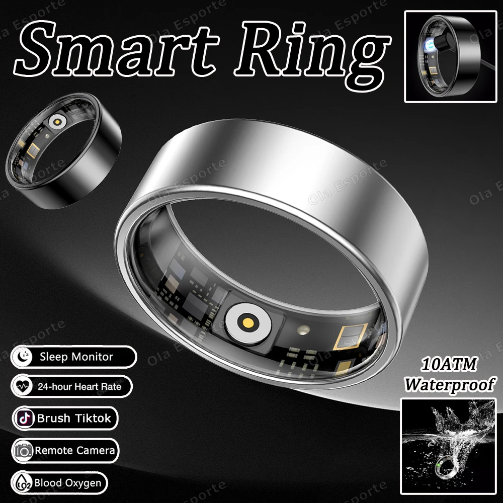 

2025 Newest Smart Ring, Heart Rate,Blood Oxygen& Sleep Tracker, Gesture control, Bluetooth Men Smartrings iOS Android Compatible