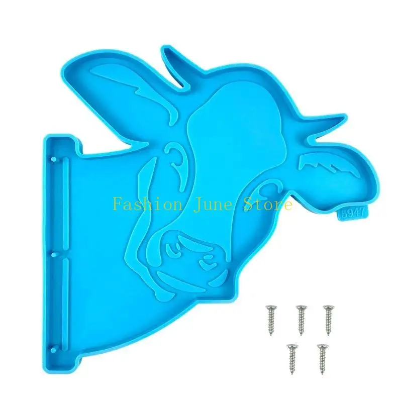

N5KA Cow Silicone Molds Resin Cattle Mould Animal Craft Keychain Pendant Mold