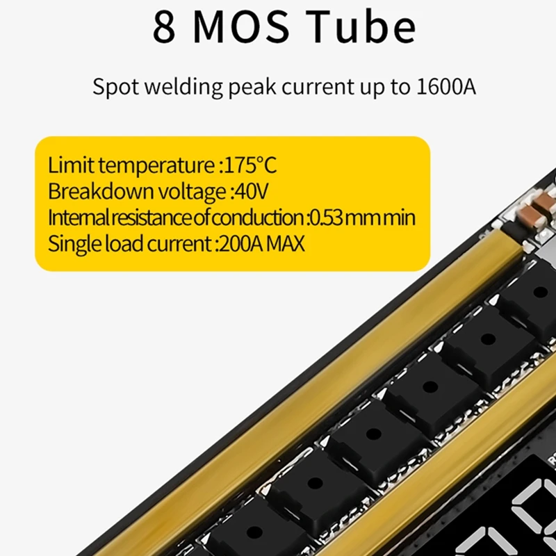 Ajustável Ponto Soldagem Pen Control Board, folha de níquel, poder digital, plástico, 99 engrenagens, 8V-24V, 18650 Bateria