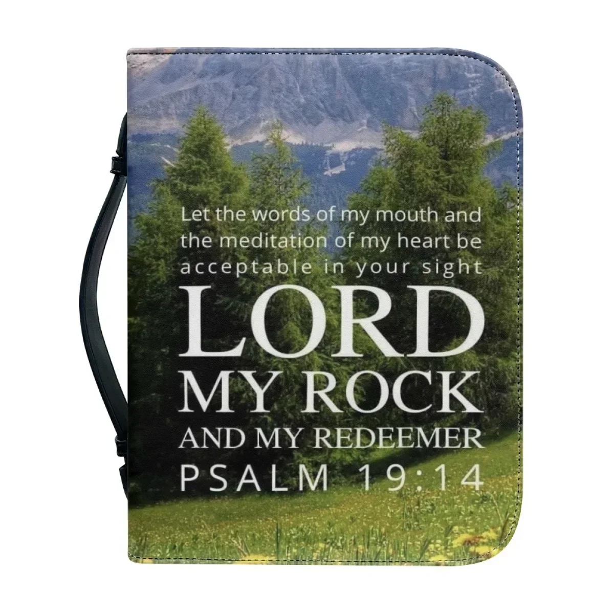 

Nature Bible Verse Printed Bible Bag for Women Leather Bible Cover Case Practical Christian Church Study Book Holy Storage Boxe