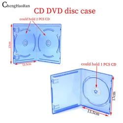 ChengHaoRan 1/5/10PC Blue Transparent Plastic Single Disc Double Disc CD DVD Dedicated Disc Storage Box Disc Shell