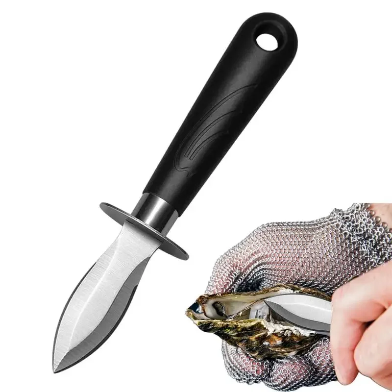 Stainless Steel Scallops Seafood Pry Knife with Handle Oyster Knives Sharp-edged Shell Seafood Dual-purpose Knife Bottle Opener