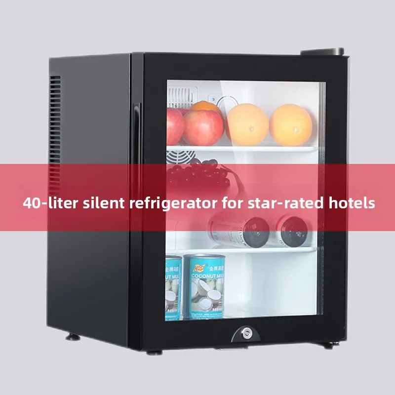 Mini Refrigerador de 40L con Puerta de Vidrio para Habitaciones de Hotel, Supermercado, Bar de Cerveza, Minibar Semiconductor, Mini Nevera