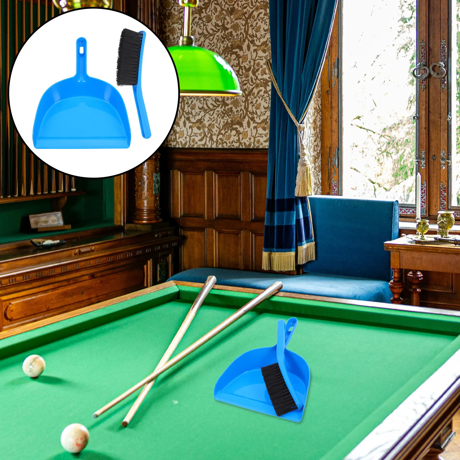 

1Set Mini Broom Dustpan Pool Table Cleaning Kit Small Brush and Dustpan Set Desktop Keyboard Car Vent Cleaner Detail Brush