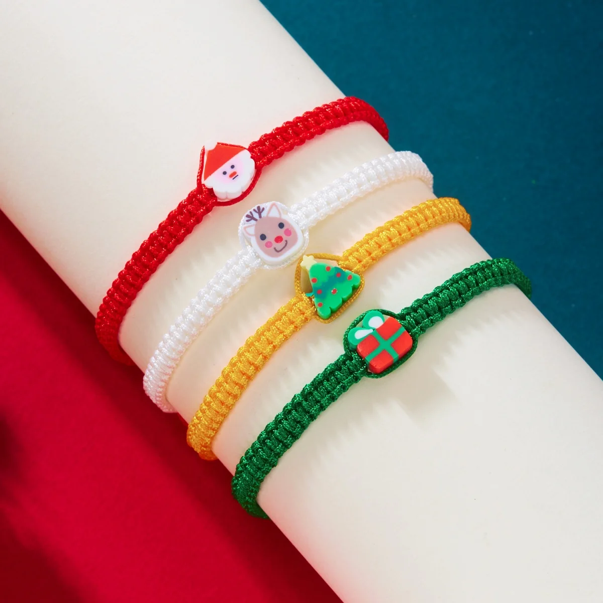Weihnachten Urlaub Weichen Ton Perlen Armband Nette Santa Claus Schneemann Rentier Baum Multi-Schicht Armreif Für Frauen Männer Schmuck geschenke