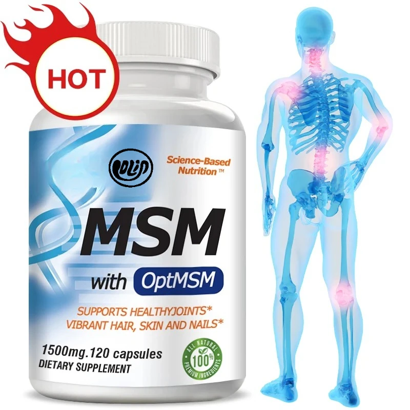 

MSM with OptiMSM Capsules 1500mg - Supports Joint Health and Mobility, Relieve Joint DiscomfortSupplements