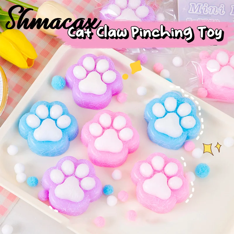 

1Pc Cute Cat Claw Squeeze Toy Fidget Toy Squishy Pinch Kneading Toy Stress Reliever Vent Toy Kid Party Favor