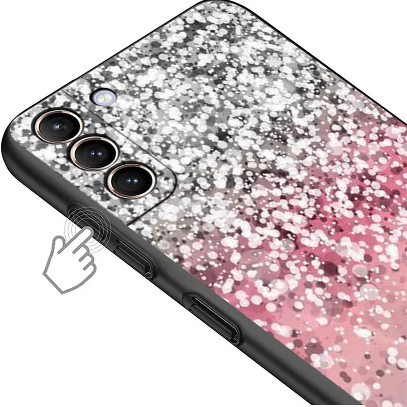 Etui do Samsung Galaxy S24 S23 S10e S8 S7 S10 S21 S21 Plus S22 Ultra 5G S20 FE S9 Soft Gold Pink Rose Glitter Hearts Cover — zdjęcie 5