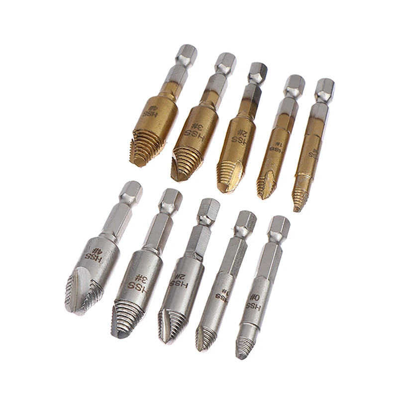 5Pcs High Speed Steel Double Easily Take Out Side Drill Out Broken Screw Remover Bolt Damaged Screw Extractor Drill Bit