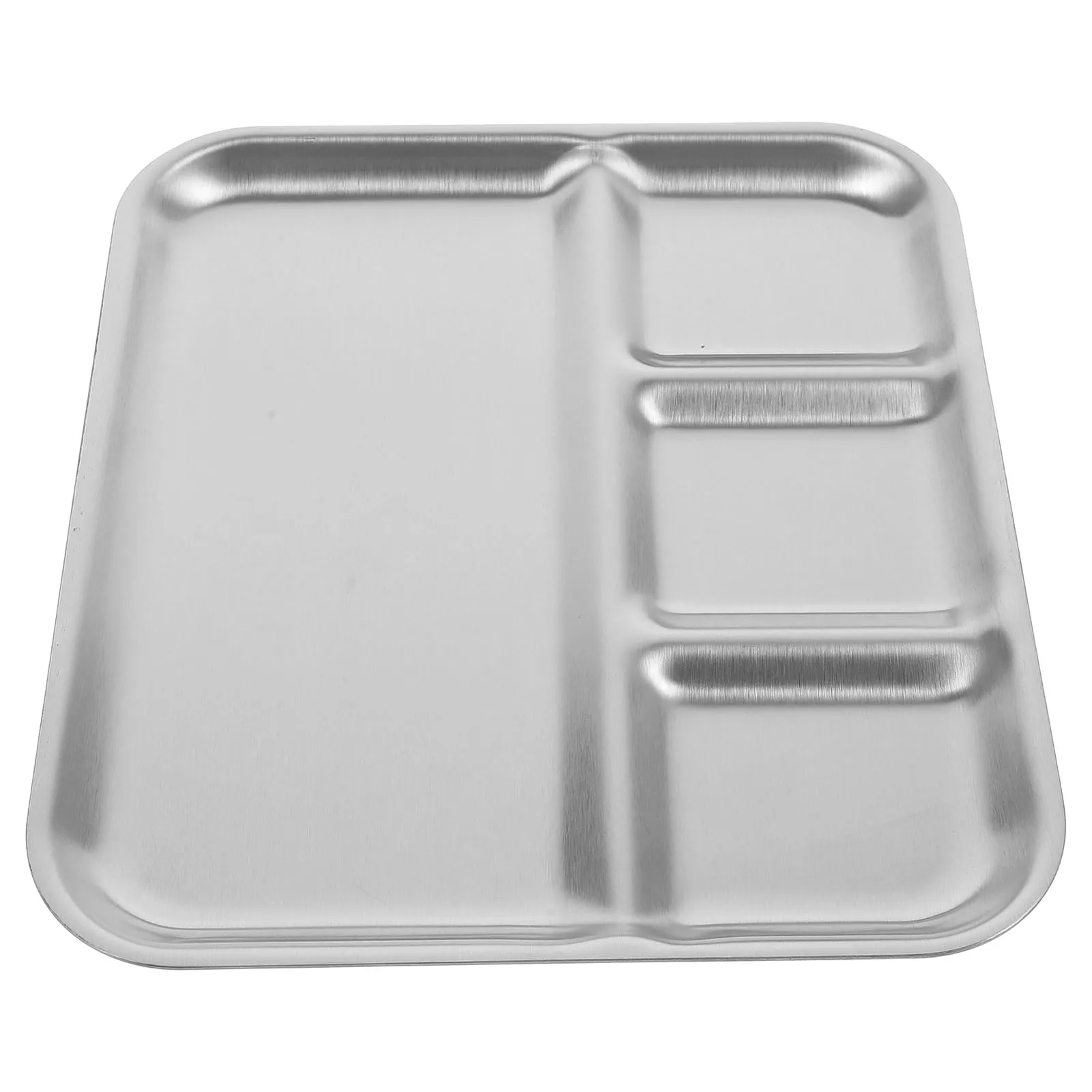 

Stainless Steel Divided Serving Tray Multi-Compartment Food Plate Snacks Appetizers Grilled Meats Stain Resistant Home