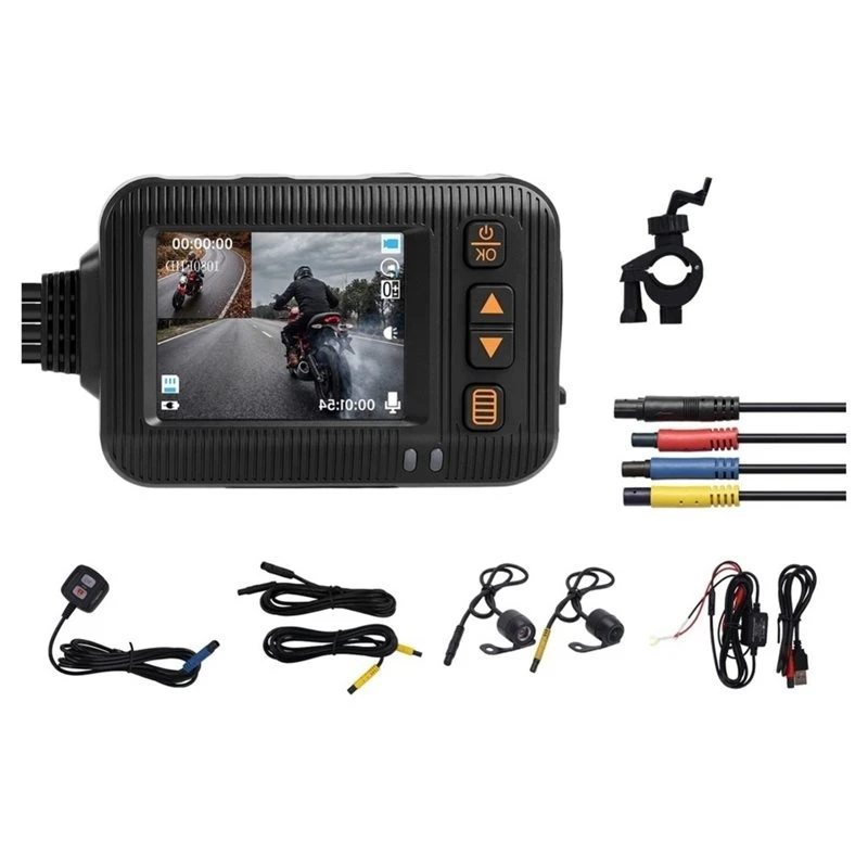 Top sale 2 Inch IPS Screen Motorcycle Dash Cam Dual 1080P Front And Rear Waterproof Camera, 2 Inch Ips Motorcycle Video Recorder