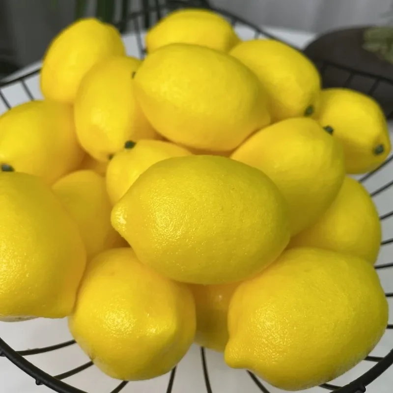 （ 6pcs Simulated Lemon False Yellow Lemon Model Artificial Foam Fruit Photography Props Decorations