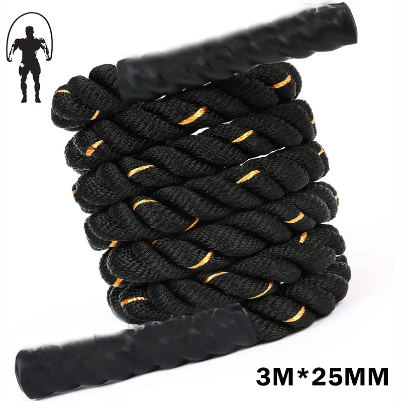 

NEW Sports Rope 3m* 25mm Skipping Heavy Jump Rope Weighted Battle Power Improve Strenght Training Fitness Home Gym Equipment