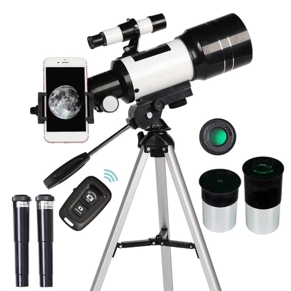 Travel Telescope 300mm Portable Telescope 70mm Aperture Refractor Professional Travel Telescope Astronomy Beginners Gifts