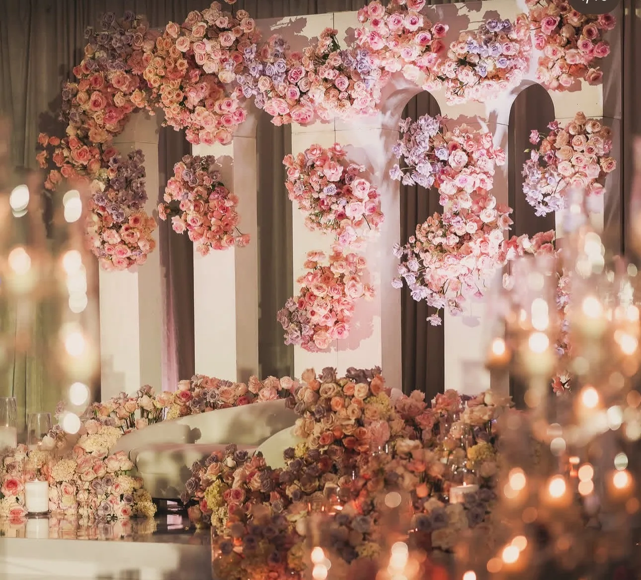 Custom PVC 3D Arch Wall Frame Wedding Stage  Artificial Flowers for Ceremony Wedding Luxury
