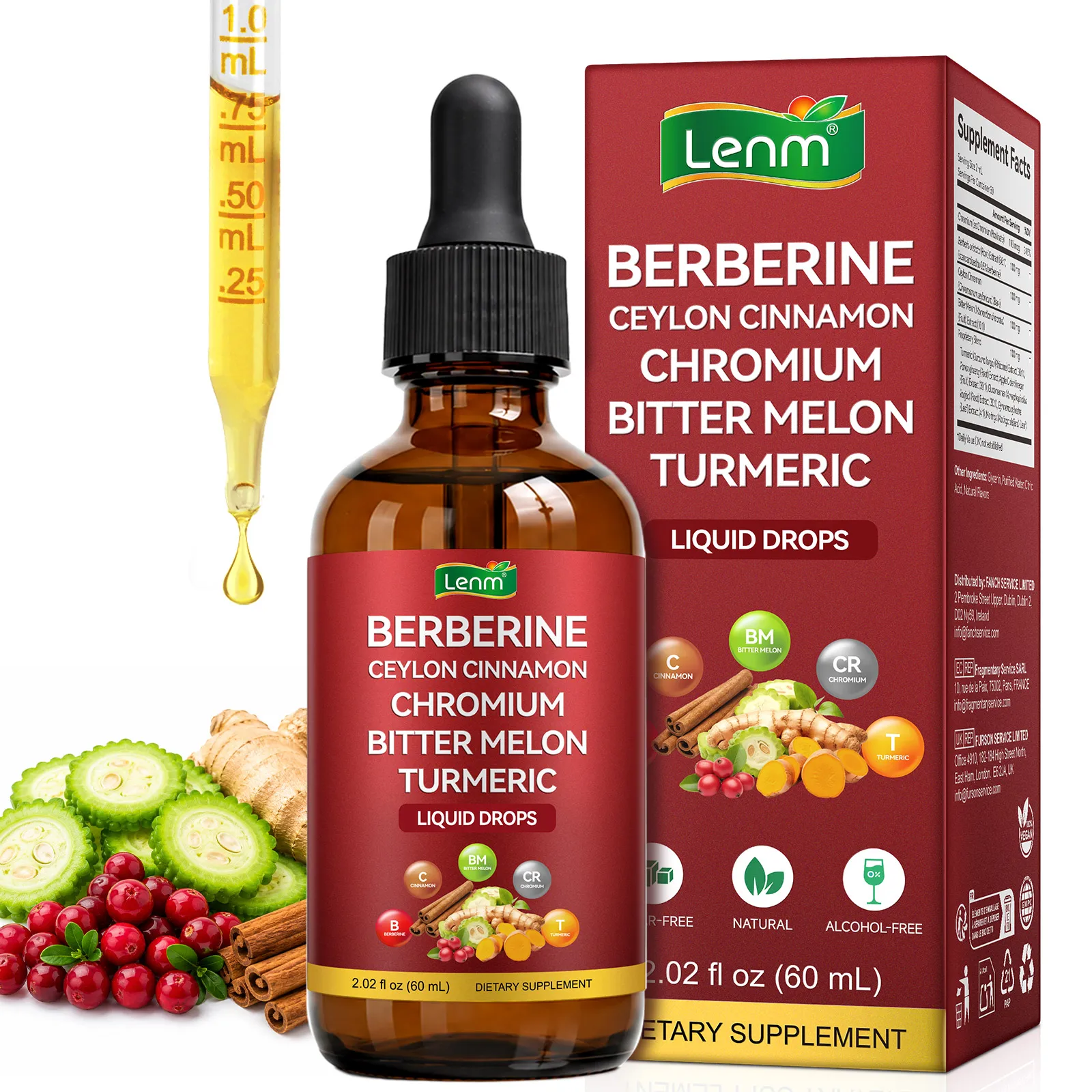 Berberine Complex Drops Metabolic Support 100% Natural, Sugar & Alcohol Free, Healthy Blood Sugar Balance & Digestive Health