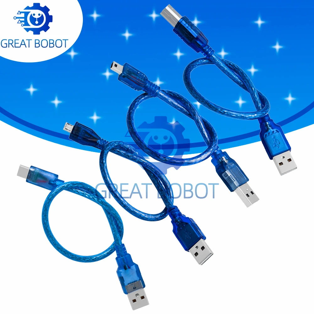 Сертифицированный-кабель-usb-20-a-mini-micro-b-с-двумя-разъемами-nano-30-—-12-дюймовый-30-см-позолоченный-экранированный-провод-для-arduino