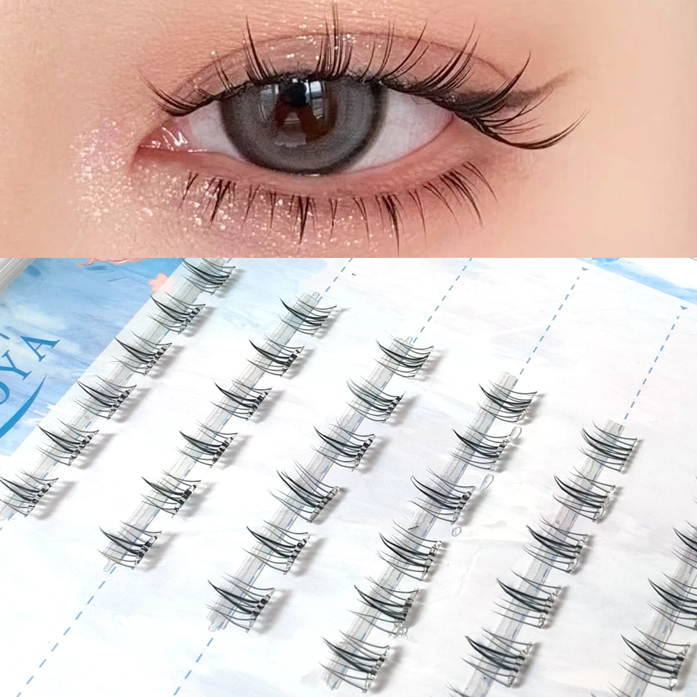 

Self Adhesive Individual Bottom Lashes No Glue Need Natural Looking Under Short Eyelash Extension DIY Manga Lashes Clusters