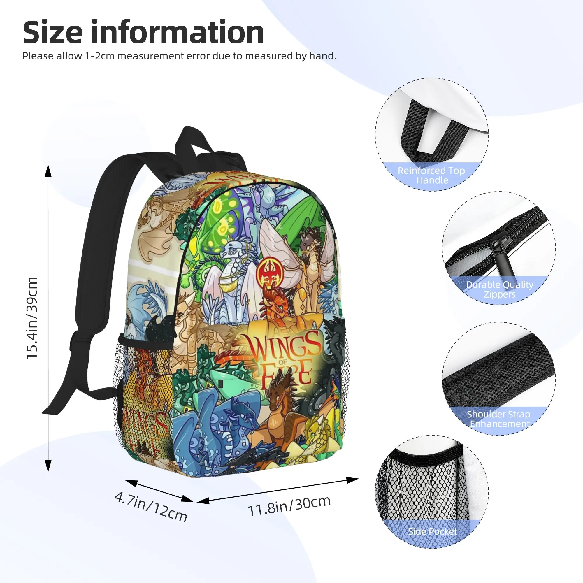 Wing Of Fire All Dragon Backpack Hot Sale Daypack Large Capacity Boys Girls BookBag Shoulder Bags for Men Women School Bag