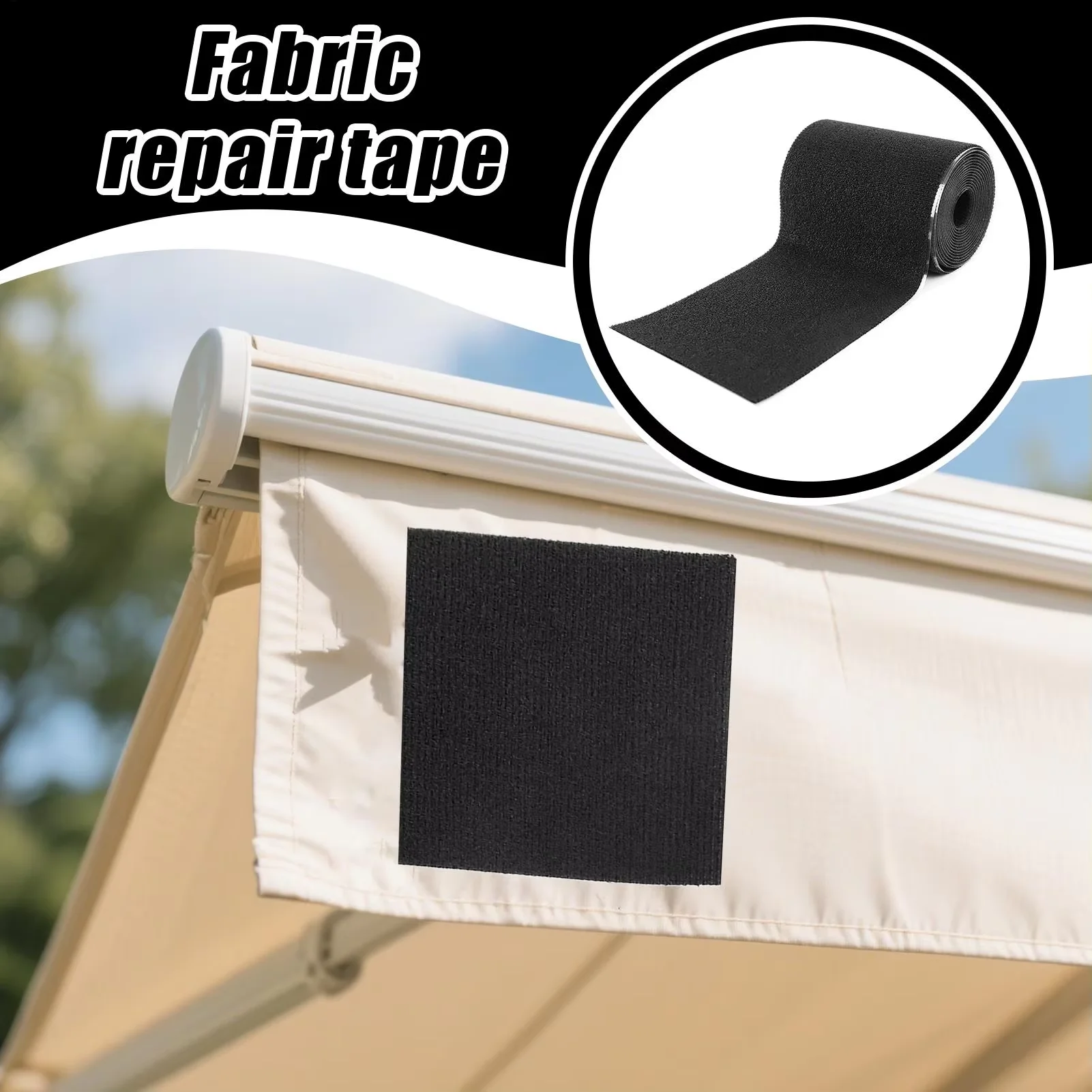 Fabric Tape Self-Adhesive Clothing Patch Upholstery Tape for Fabric for Canvas Awning Furniture Boat Jacket Pants Dress Coat