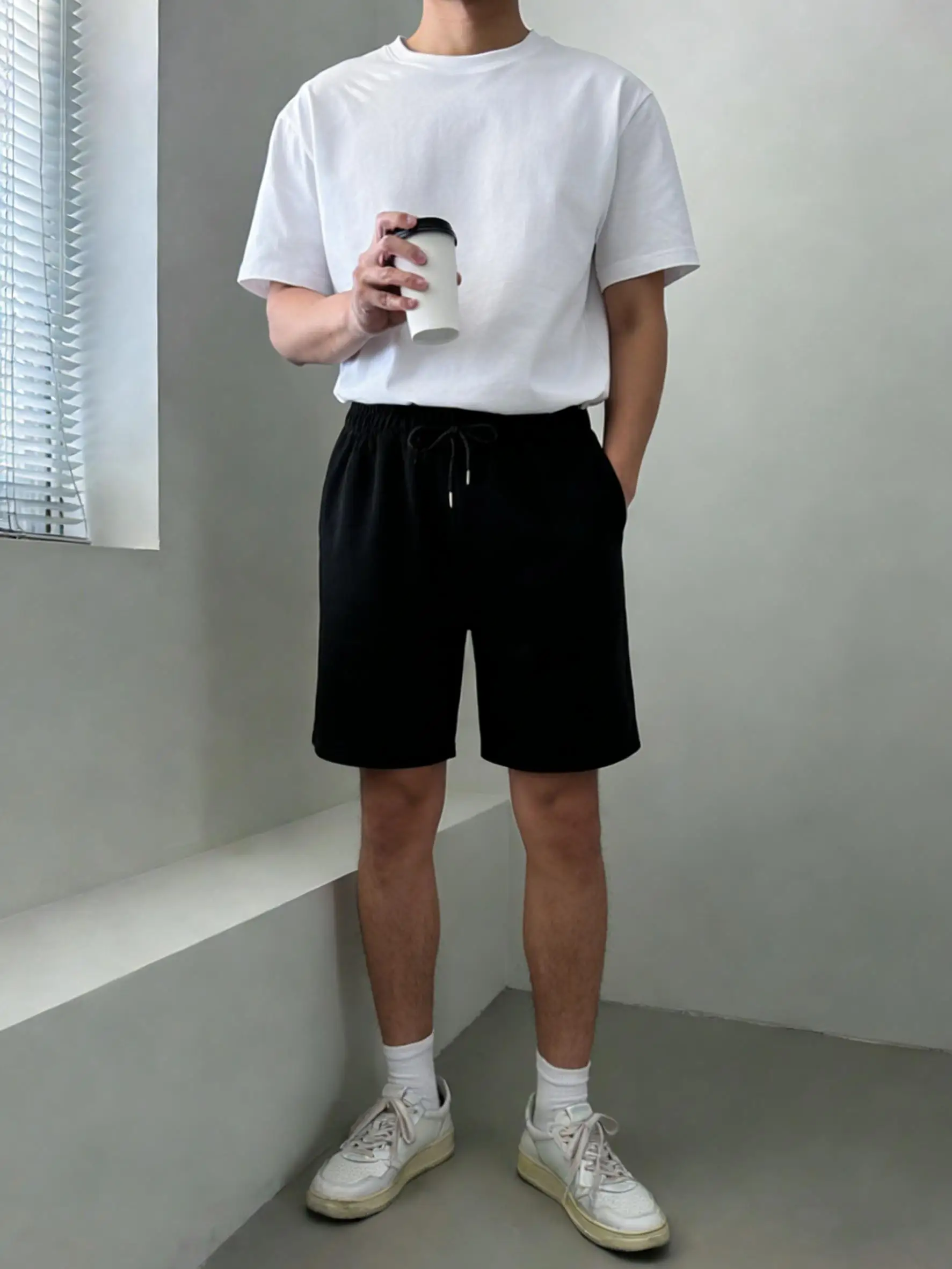 

Basics Shorts All-match Solid Pocket Mans Pants Casual Sweatpants Summer Fashion Clothing Unisex Loose Comfortable Sportwear