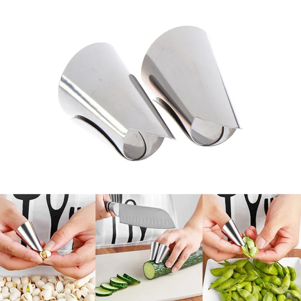 10Pcs Stainless Steel Peeler for Peeling Beans, Chestnuts, and Nuts, Finger Protector Bean Sheller and Peeler Kitchen Tool