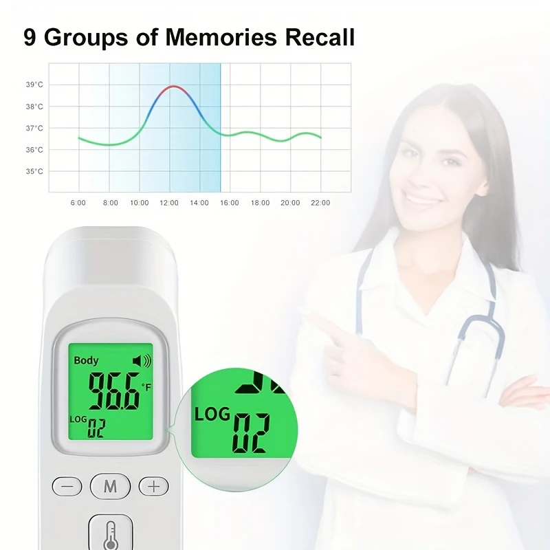 Finger Pulse Oximeter& Non-Contact Infrared Thermometer-Digital LCD Thermometer for Adults & Infants,Ear Temperature Measurement