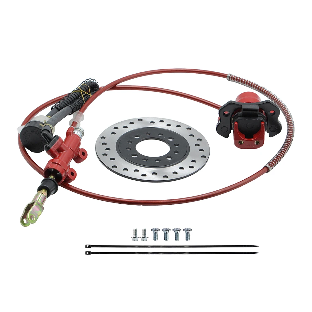

Go kart rear hydraulic brake assembly caliper master cylinder kit suitable for 50cc 110cc 125cc 150cc 200cc 250cc ATV golf cart