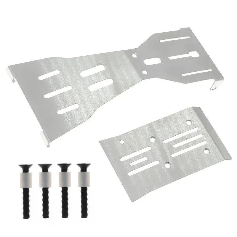 Plaque de protection inférieure en acier inoxydable, résistante à l’usure, pour le châssis du camion télécommandé Arrma FURY MEGA 1/10 2WD Short Course.