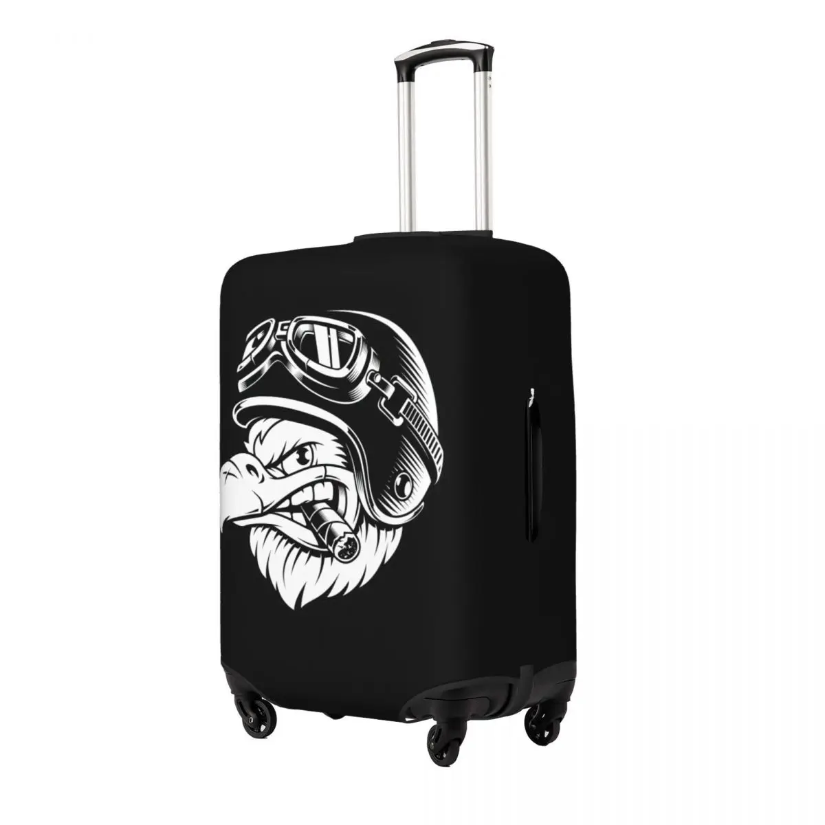 Eagle Biker With Cigar Print Luggage Protective Dust Covers Elastic Waterproof 18-32inch Suitcase Cover