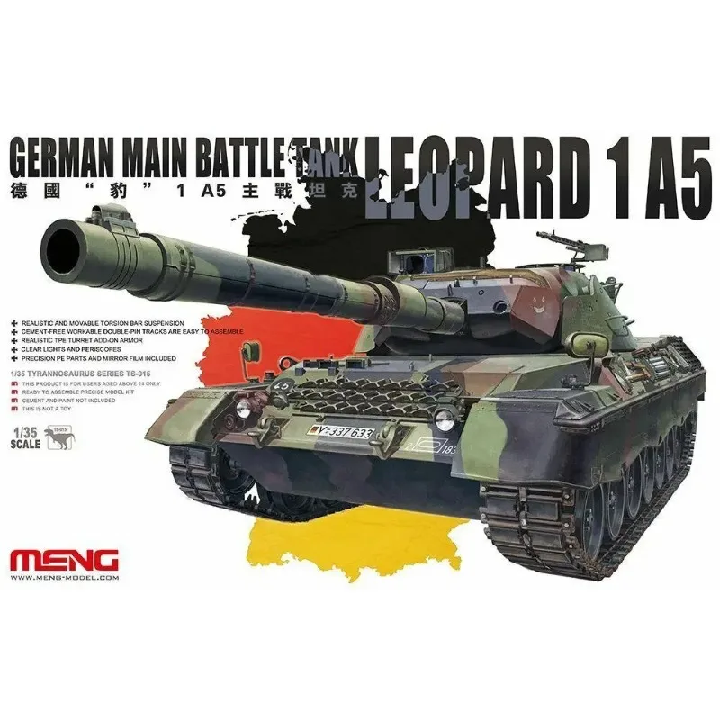 

Meng TS-015 1/35 Scale German MBT Leopard 1A5 NEW Models Armour Tank Assembly plastics model kit