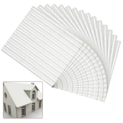 16Pcs Miniature Roof Tiles 1.8x1.5 Inch Mini Corrugated Iron Sheet Silver Miniature Corrugated Tiles for Sand Table Military