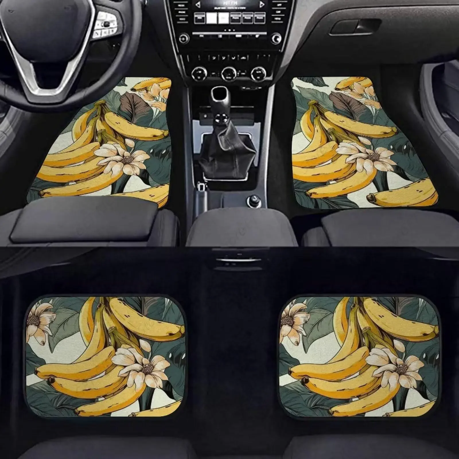 

Alfombrillas Universales Para El Suelo Lantero Y Trasero L Coche, Цвет Amarillo Bananas, Antislizantes, Juego Completo 4-Piece