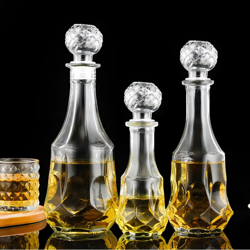 

1 шт., Лидер продаж, роскошная бессвинцовая квадратная бутылка вина, стеклянная бутылка для виски, графин, контейнер для алкоголя, наливной графин, 1000 мл, декориру