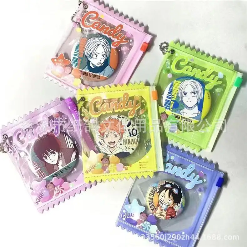 5Pcs/Set Cartoon Ita Bag Pins Badge Protector Case for 58mm 75mm Anime Badges Decoration Bag Accessories Pin Case birthday gift