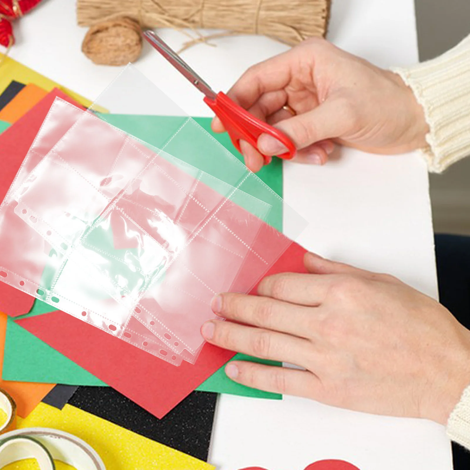 

10 Sheets Clear Card Sleeves for Card Collection Book Waterproof Wear-Resistant PVC Protection Pages for Football Trading Cards