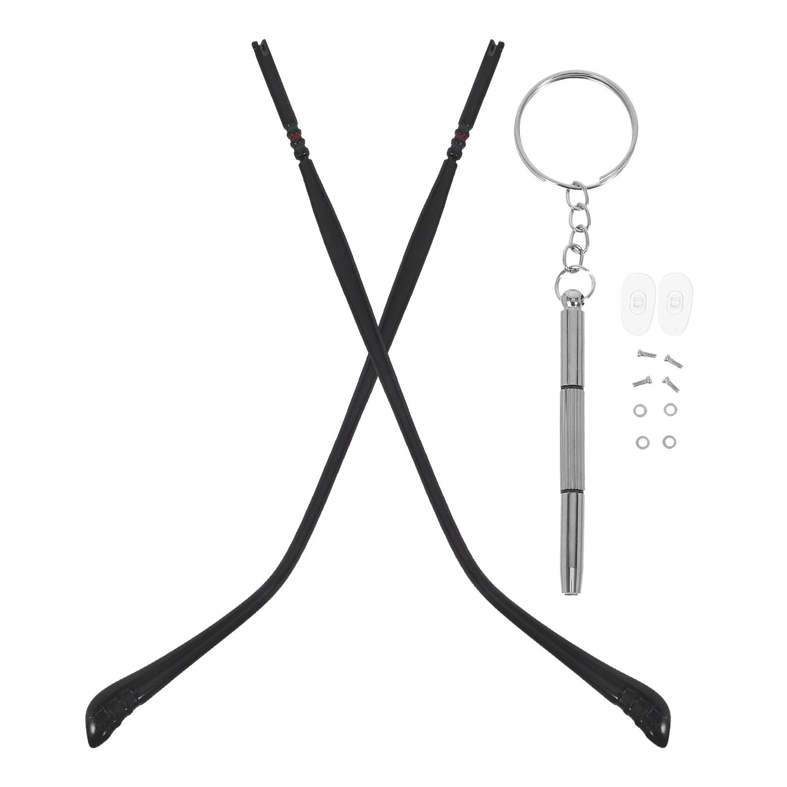 

1 Pair Metal Eyeglass Replacement Arms Universal Glasses Temple Sunglasses Frame Legs Repair Kit Secure Fit Black