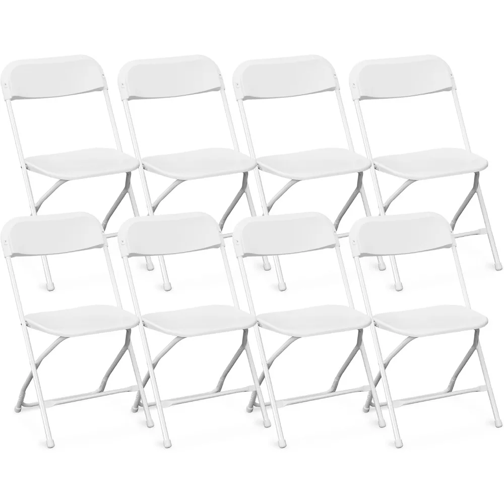 

8 Pack Plastic Folding Chair, Stackable Steel Frame Party Chairs Seating, Indoor/Outdoor Portable Commercial Chair for Home, Off
