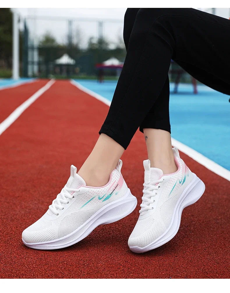 Spring Summer New Women Sneakers Girl Fashion Casual Sport Walking Height Increasing Shoes Breathable Air Mesh Trainers Running