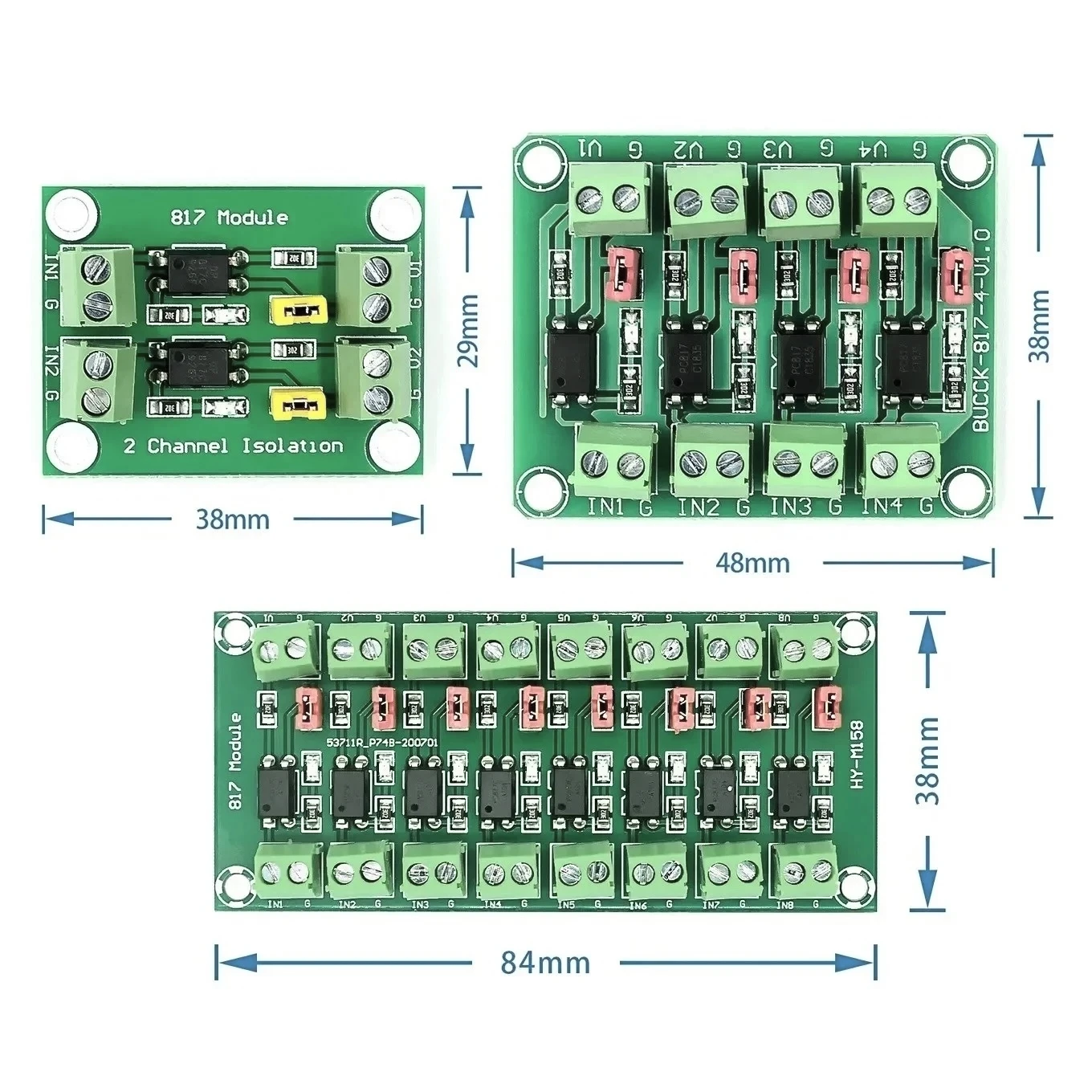 

5pcs DC 3-36V 2/4/8 Channel Optocoupler Isolation Module, Photoelectric Voltage Control Adapter Isolation Module
