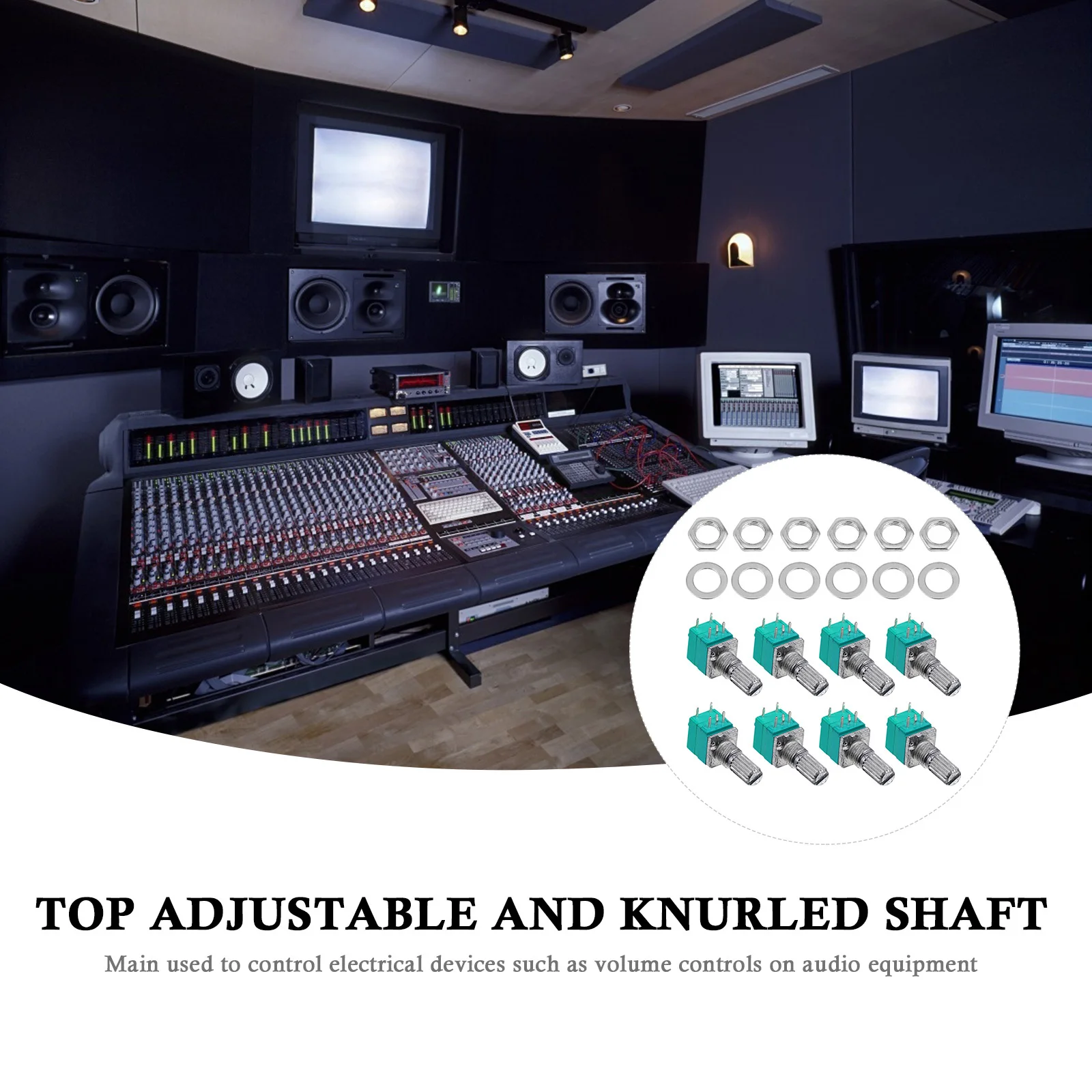 

10Pcs 5k Potentiometer Single Turn Sealing Audio Amplifier Control Metal Film Knurled Shaft Volume Adjustment Electrical Device