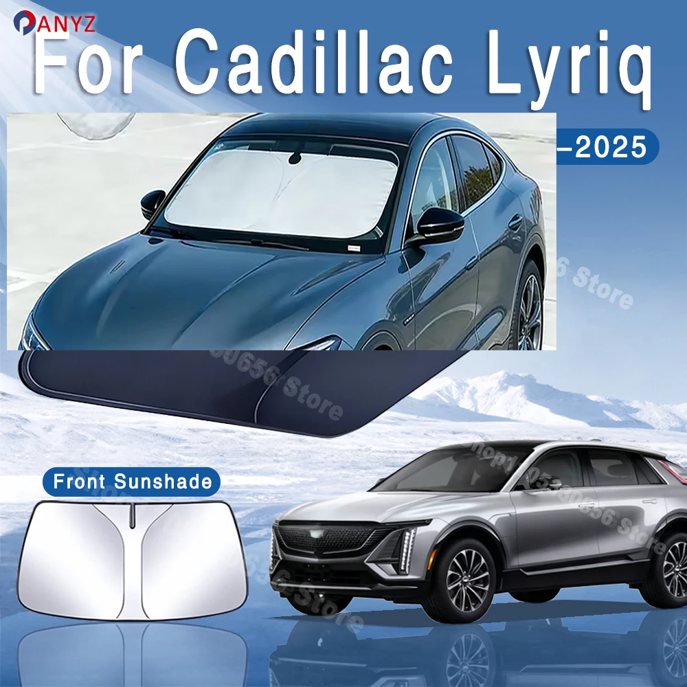 

For Cadillac Lyriq 2023~2025 Foldable Car Sun Visor Front Windshield Sunshade Heat Insulation Summer Cooling Auto Accessories