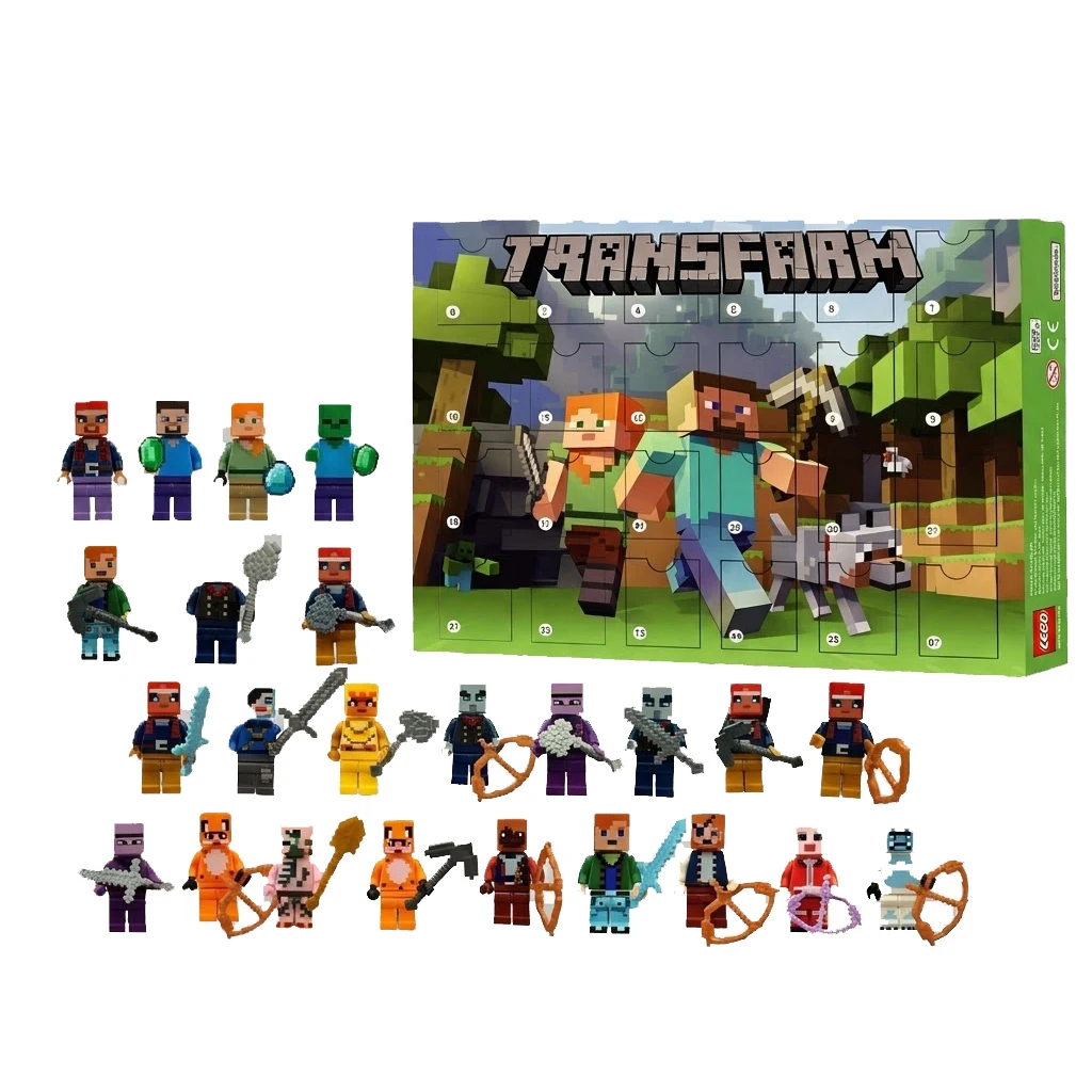 Kalendarz adwentowy Minecraft na Boże Narodzenie, pudełko, anime, artykuły do dekoracji domu, figurki z PVC, gadżety z gry, prezenty świąteczne, zabawki, Halloween — 2