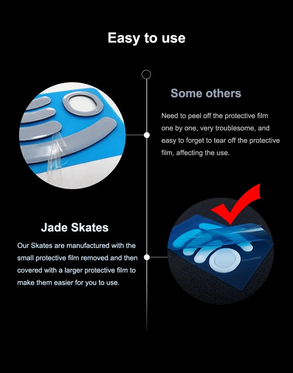 Jade Speed PTFE Maus-Gleitfüße für Logitech G Pro X Superlight 2 Abgerundete Kanten Ultra-Glatte Ersatzfüße – Detail 3