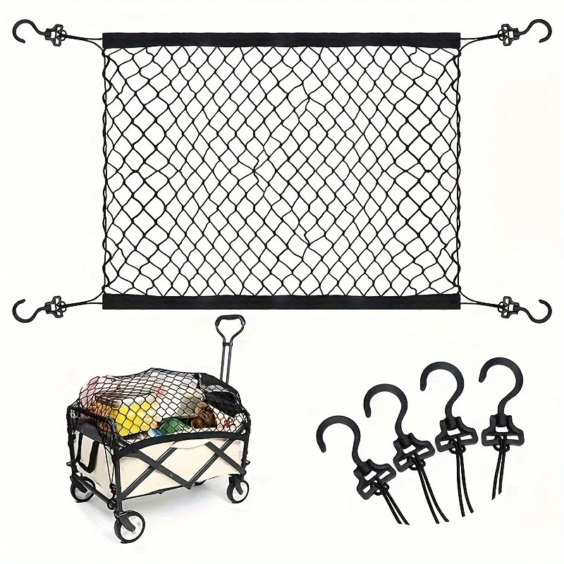 

Stretchable Cargo Net for Garden Cart,Folding Trolley Cart and Beach Cart, Heavy-Duty Elastic Nylon net, Adjustable Elastic Net